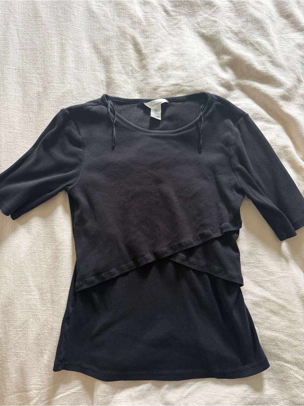 Mama Ribbed Nursing Top Black H&M - Picture 2 of 2